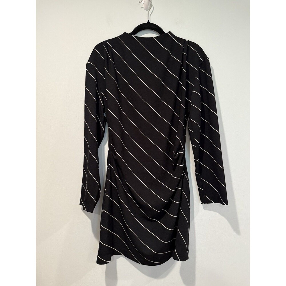 H&M Striped Dress Womens Small Long Sleeve Quiet Luxury Travel Euro Summer